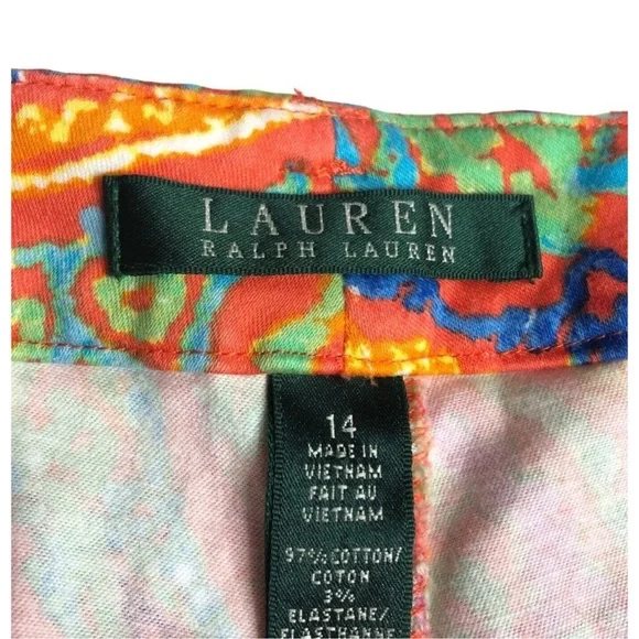 ❤️ Lauren Ralph Lauren Paisley Chino Shorts - Picture 7 of 11
